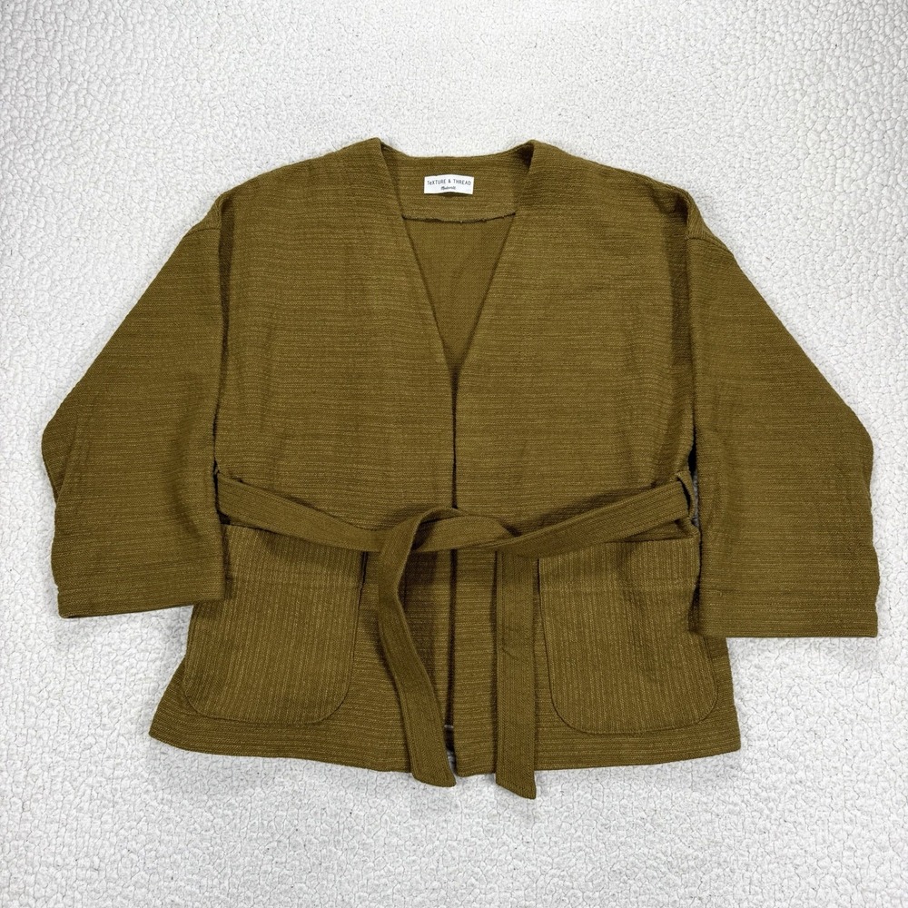 Madewell Texture Thread Wrap Jacket Women's L Belted Boho Cottagecore Minimalist